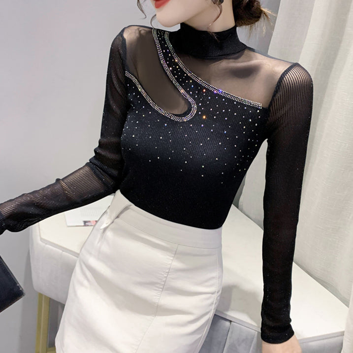 【tops】秋冬レース長袖TシャツG24115
