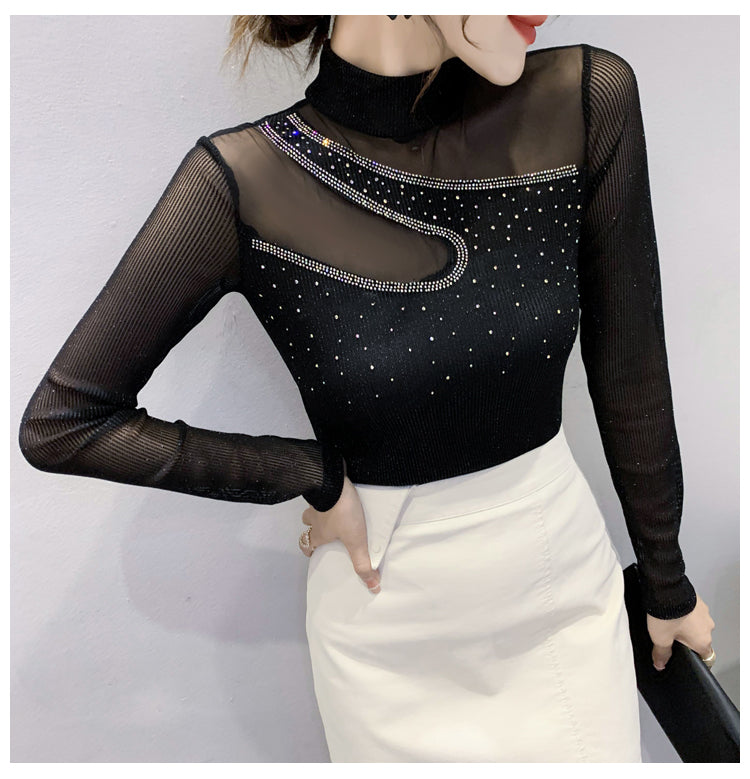 【tops】秋冬レース長袖TシャツG24115