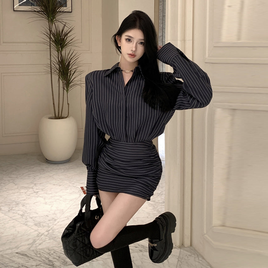 【dress】長袖シャツワンピースG24117