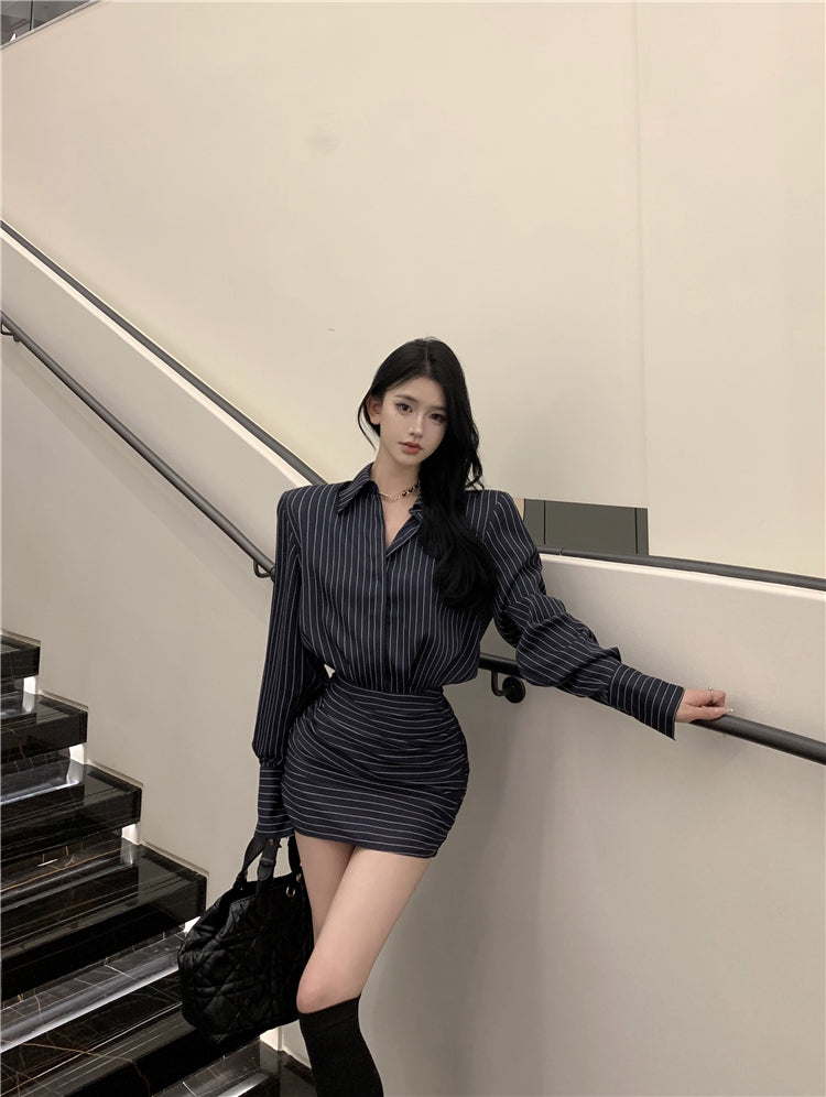 【dress】長袖シャツワンピースG24117