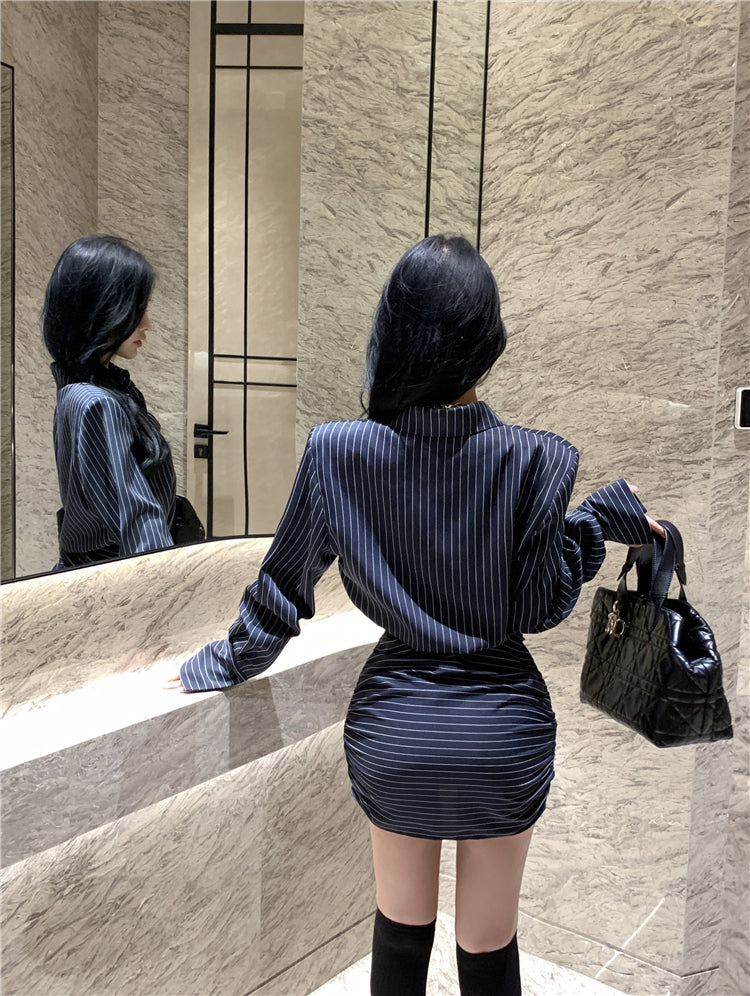 【dress】長袖シャツワンピースG24117