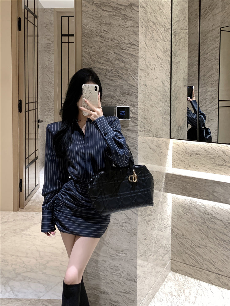 【dress】長袖シャツワンピースG24117