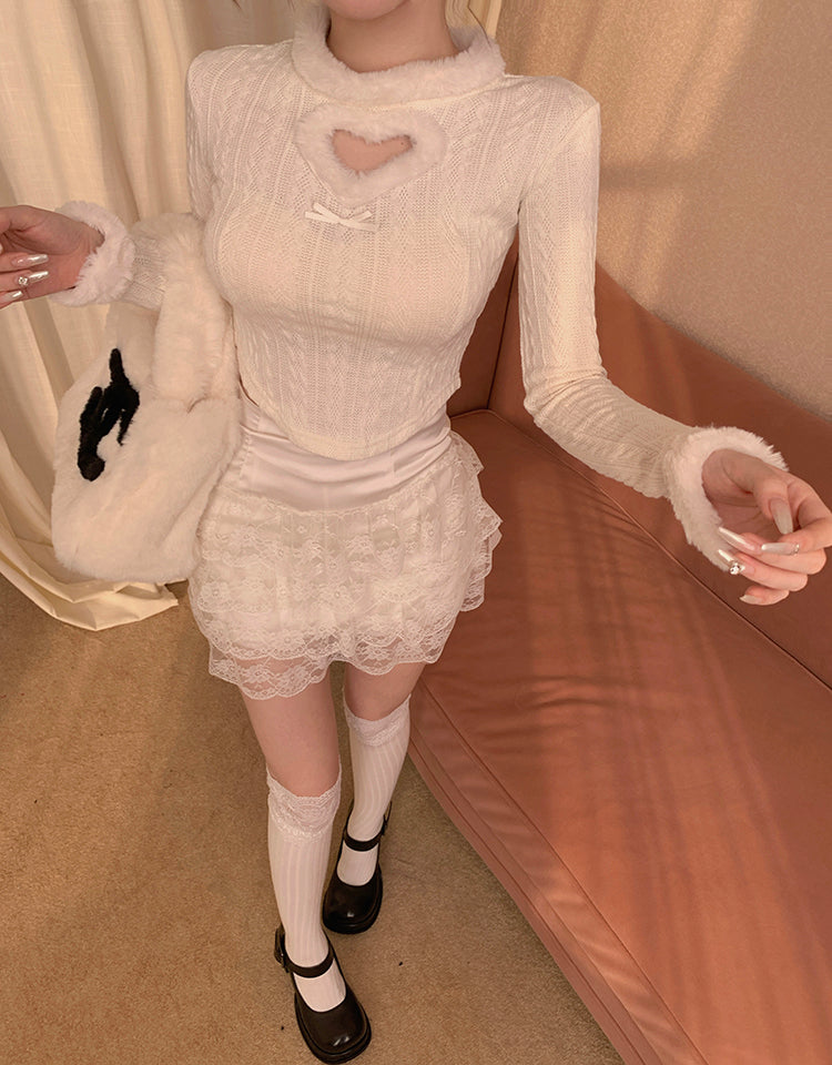 【tops】透かし彫りニットセーターG24120