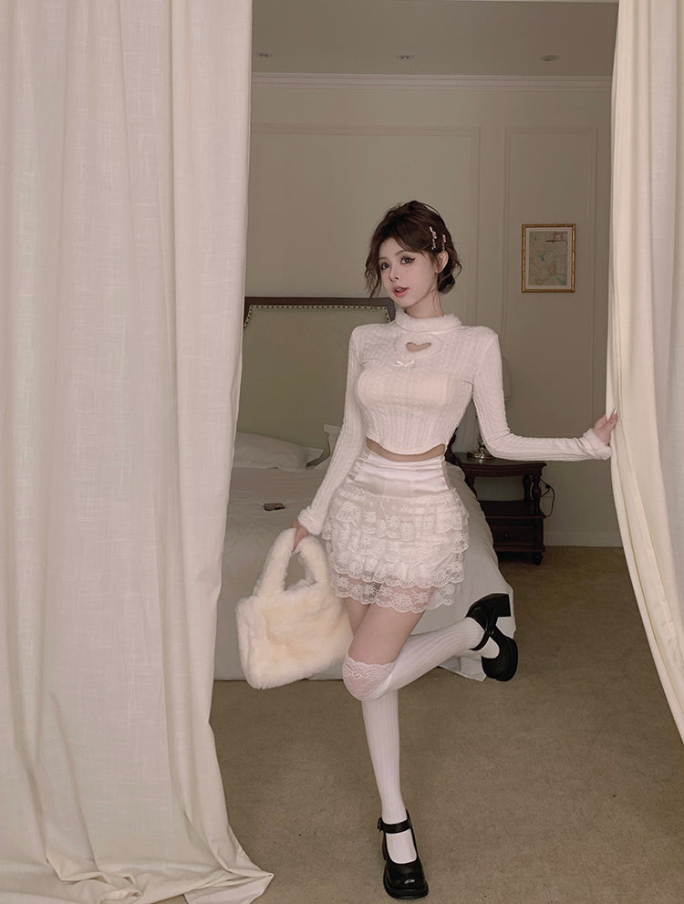 【tops】透かし彫りニットセーターG24120