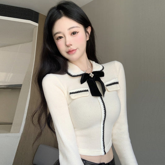 【tops】リボンニットトップスG24127