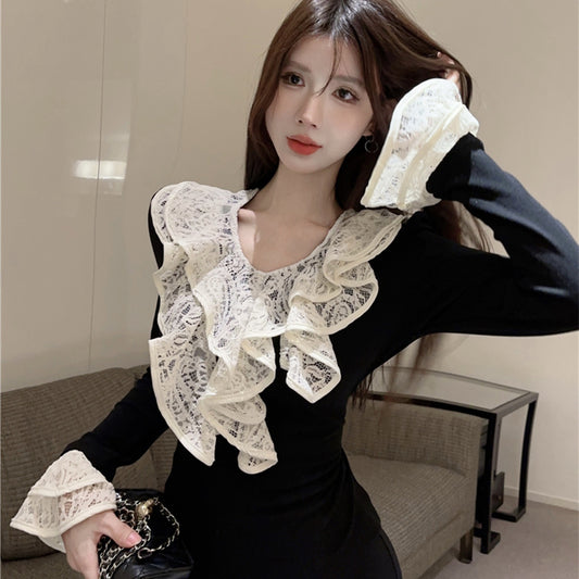 【tops】VネックフレアスリーブTシャツG24128