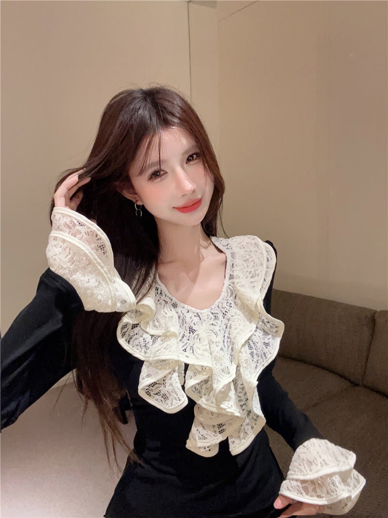 【tops】VネックフレアスリーブTシャツG24128