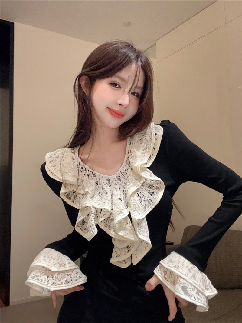 【tops】VネックフレアスリーブTシャツG24128