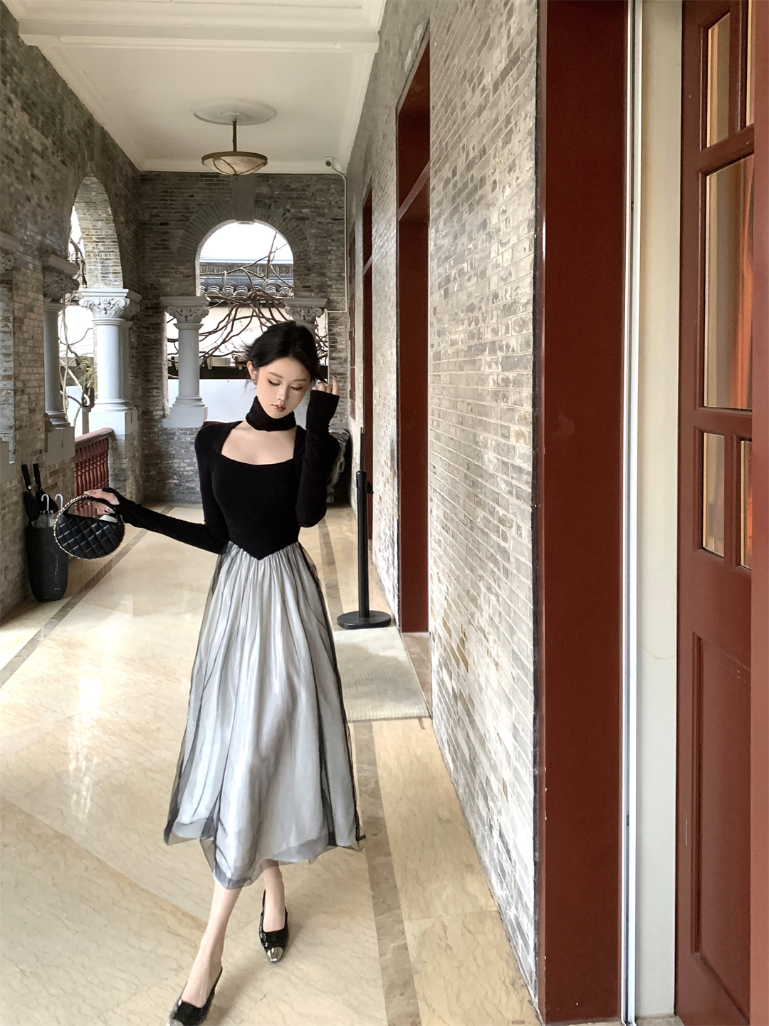 【dress】カラーマッチングデートワンピースG24130