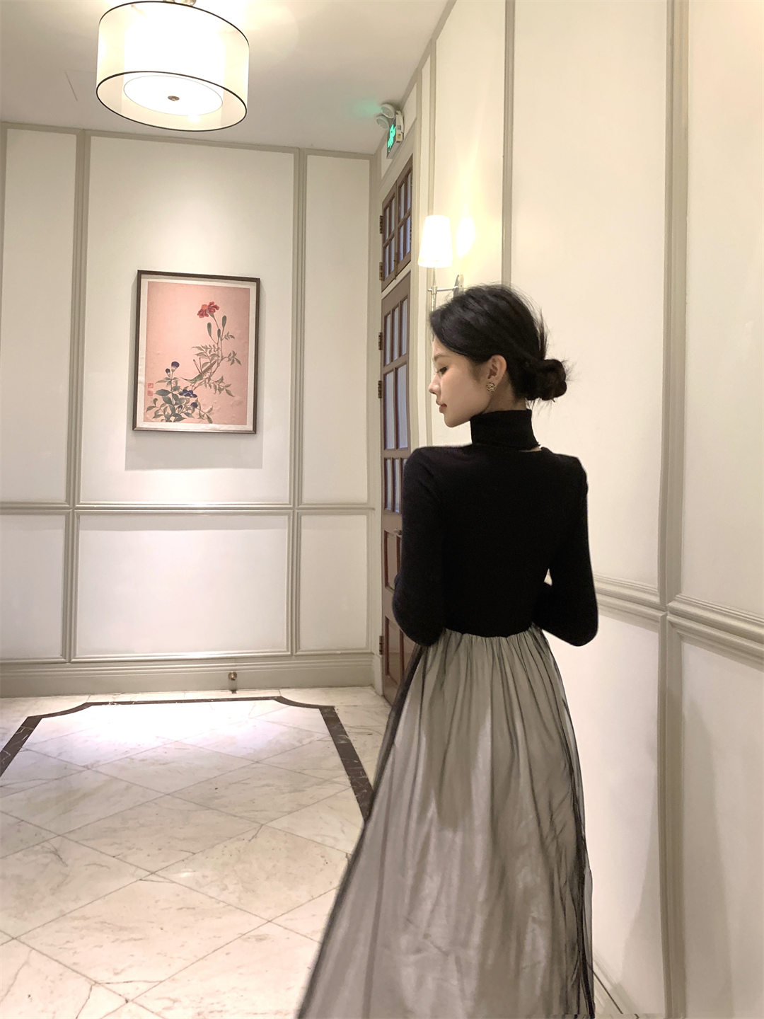 【dress】カラーマッチングデートワンピースG24130