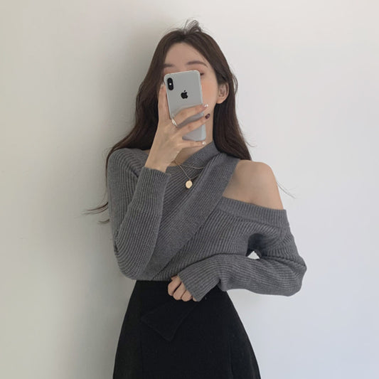 【tops】オープンショルダー春秋ニットG24134