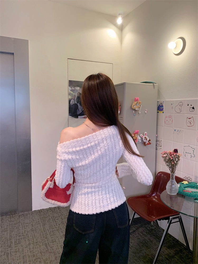 【tops】リボン秋ニットトップスG24138