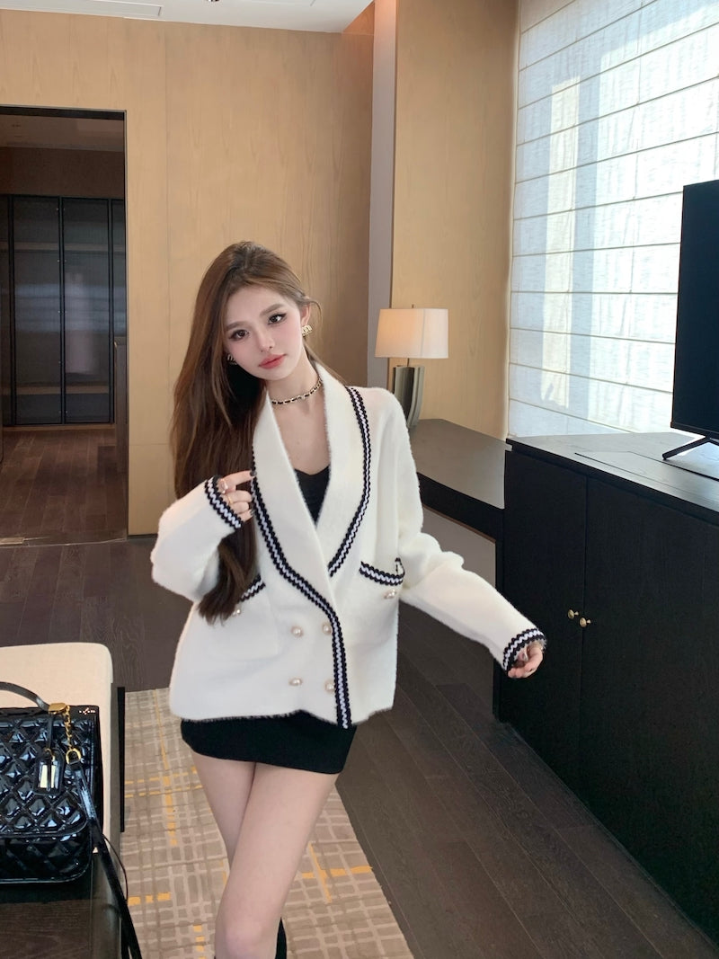 【outer】秋冬ゆったりニットカーディガンG24140