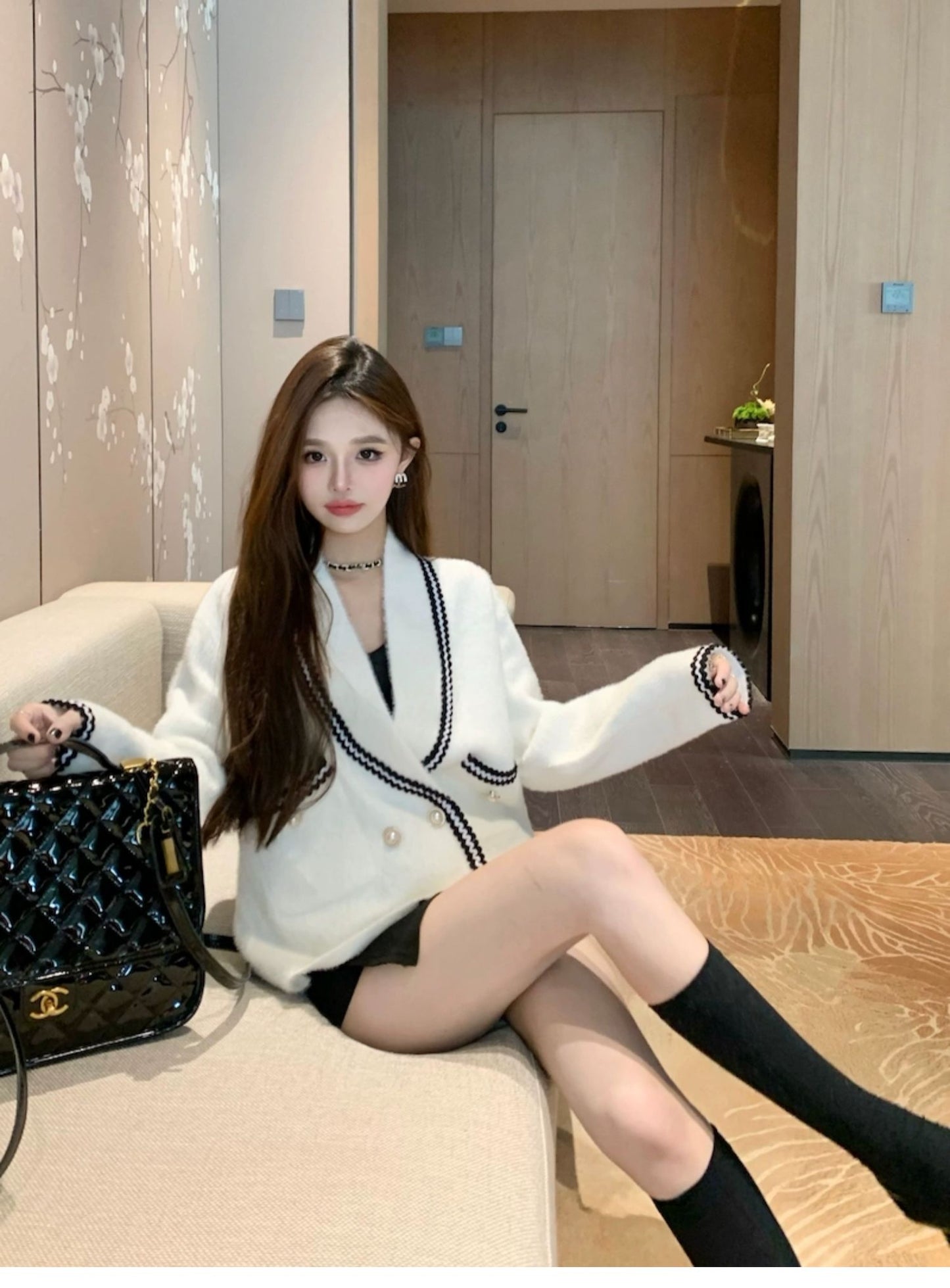 【outer】秋冬ゆったりニットカーディガンG24140