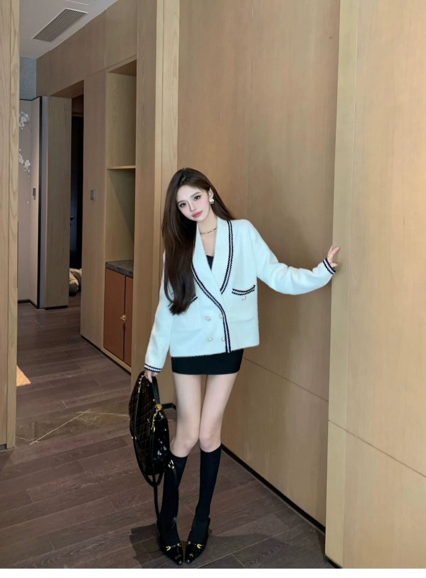 【outer】秋冬ゆったりニットカーディガンG24140