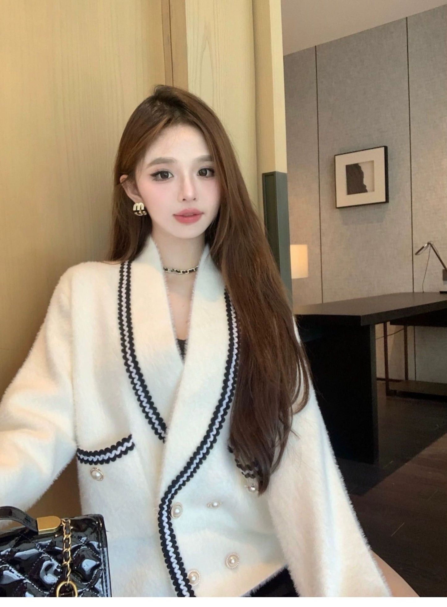 【outer】秋冬ゆったりニットカーディガンG24140