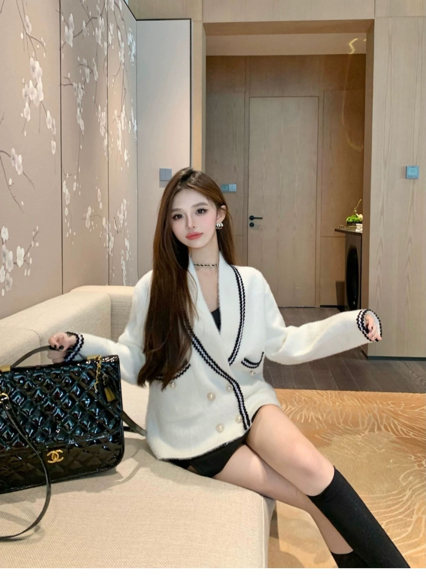 【outer】秋冬ゆったりニットカーディガンG24140