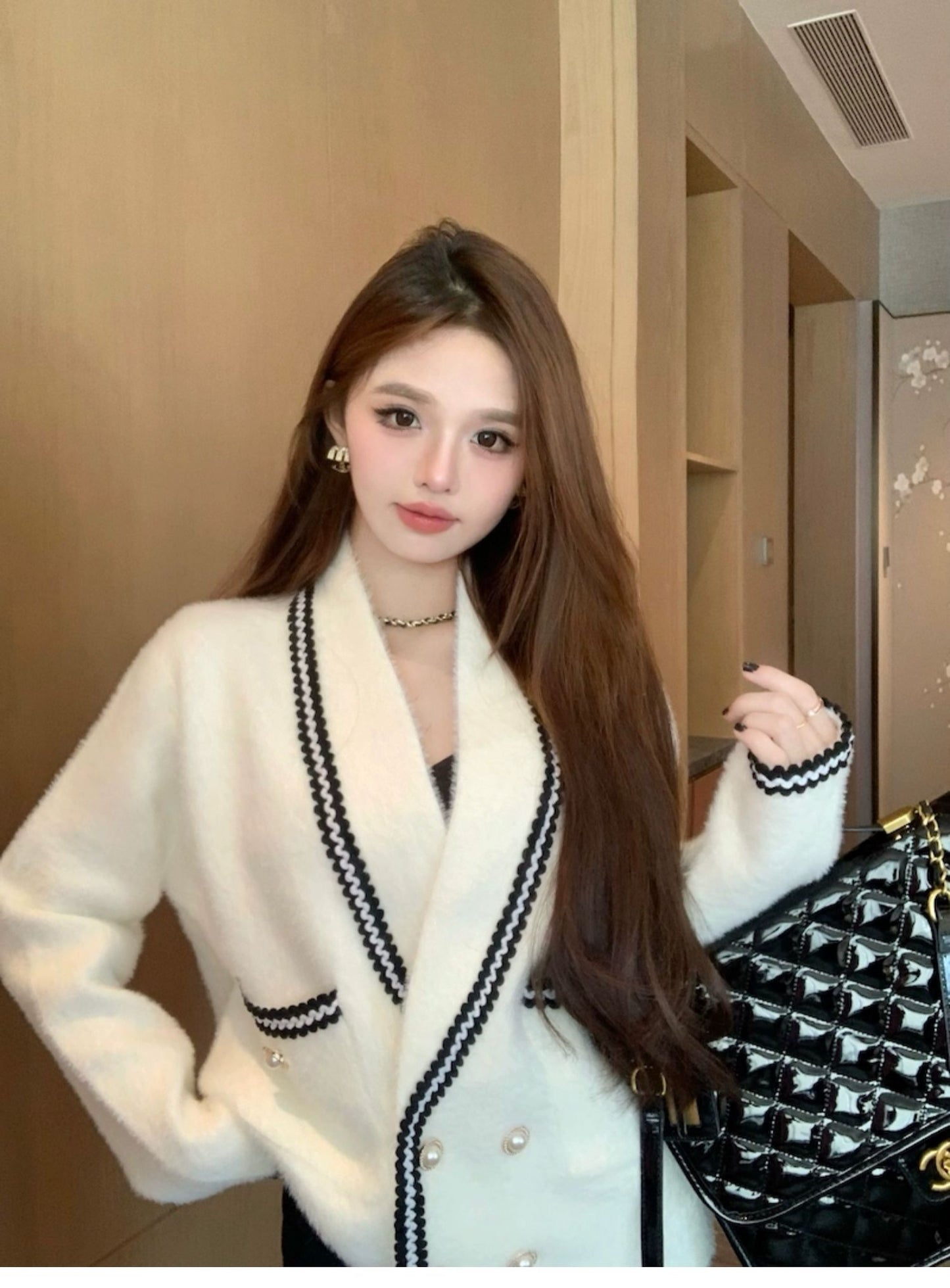 【outer】秋冬ゆったりニットカーディガンG24140