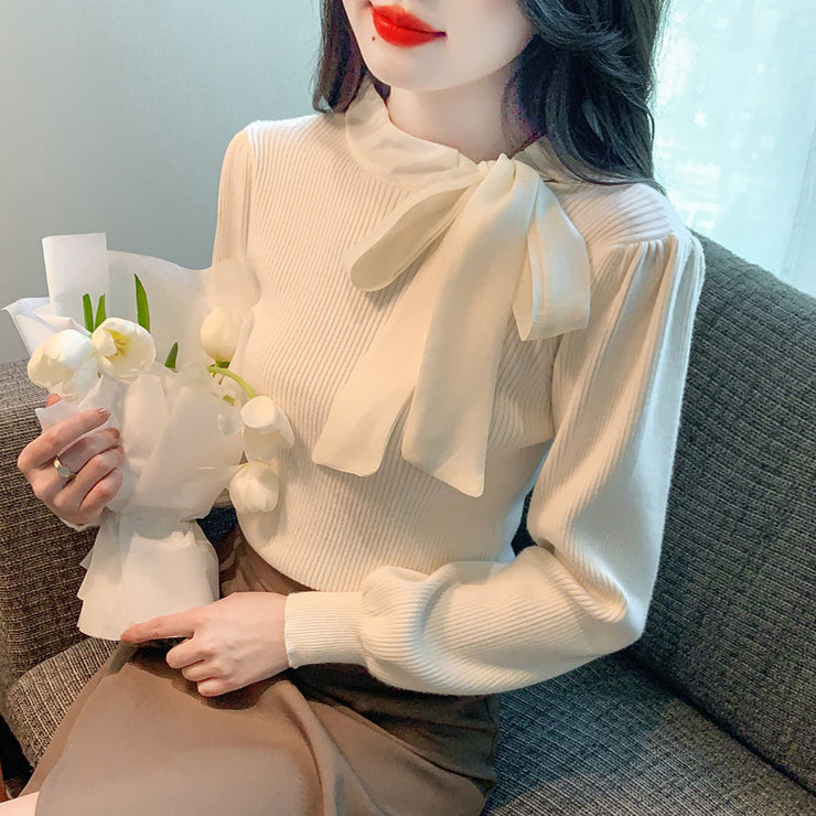 【tops】リボン秋冬ニットセーターG24143