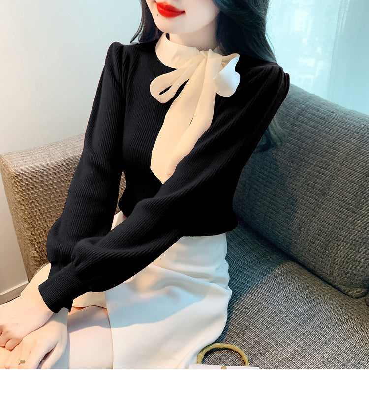 【tops】リボン秋冬ニットセーターG24143