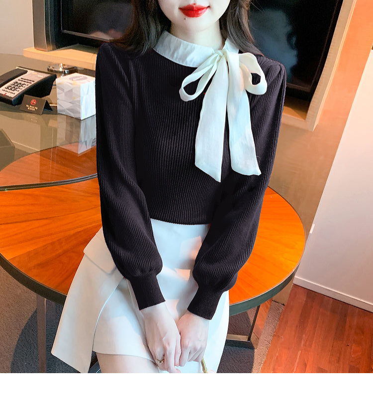 【tops】リボン秋冬ニットセーターG24143