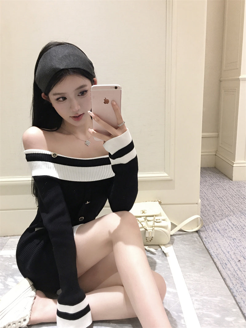 【dress】オフショルダータイトワンピースG24151