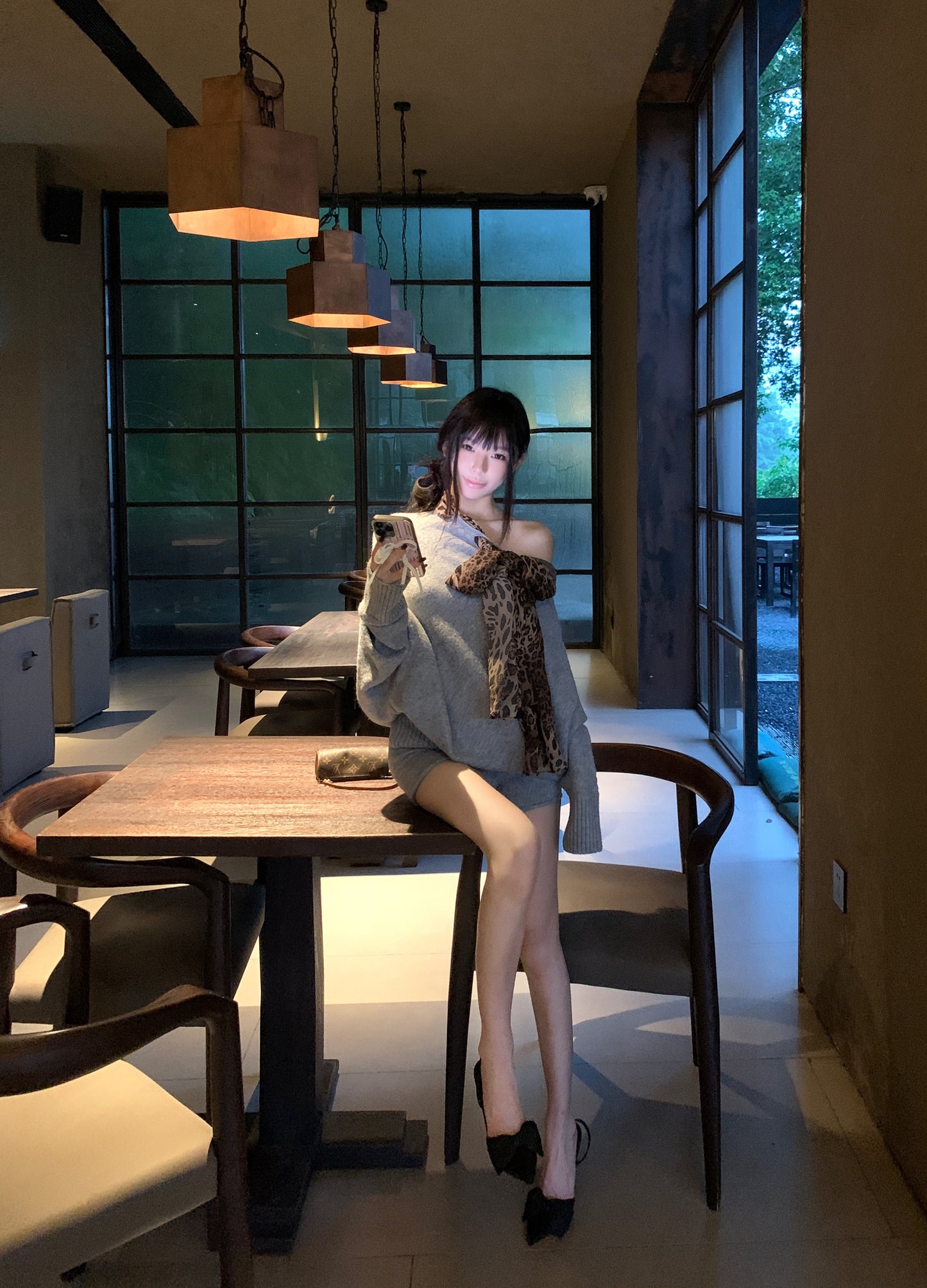 【tops】ヒョウ柄ニットセーターG24152