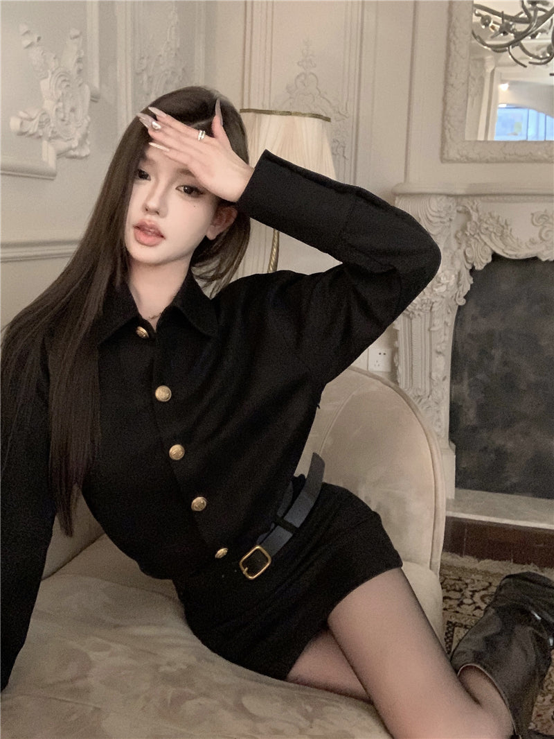 【dress】長袖タイトシャツワンピースG24156