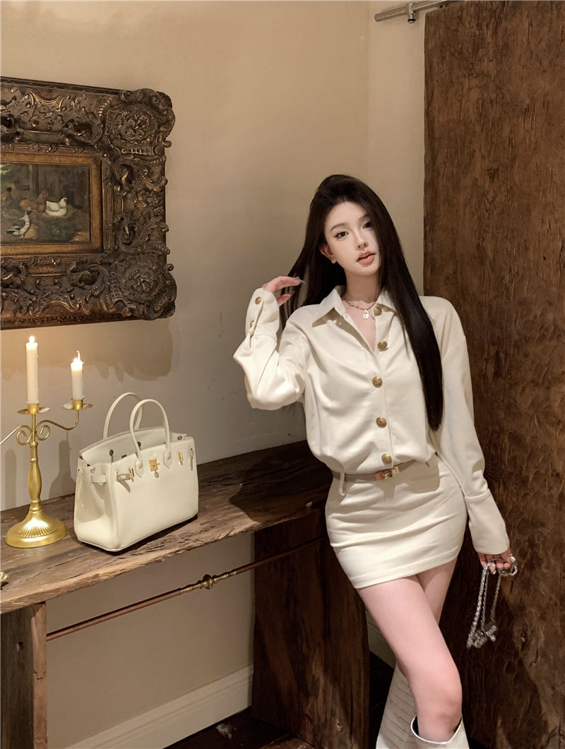 【dress】長袖タイトシャツワンピースG24156