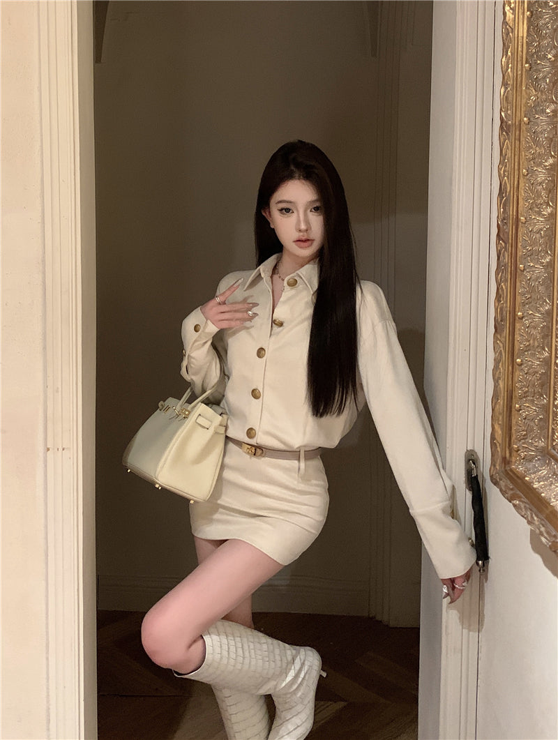 【dress】長袖タイトシャツワンピースG24156