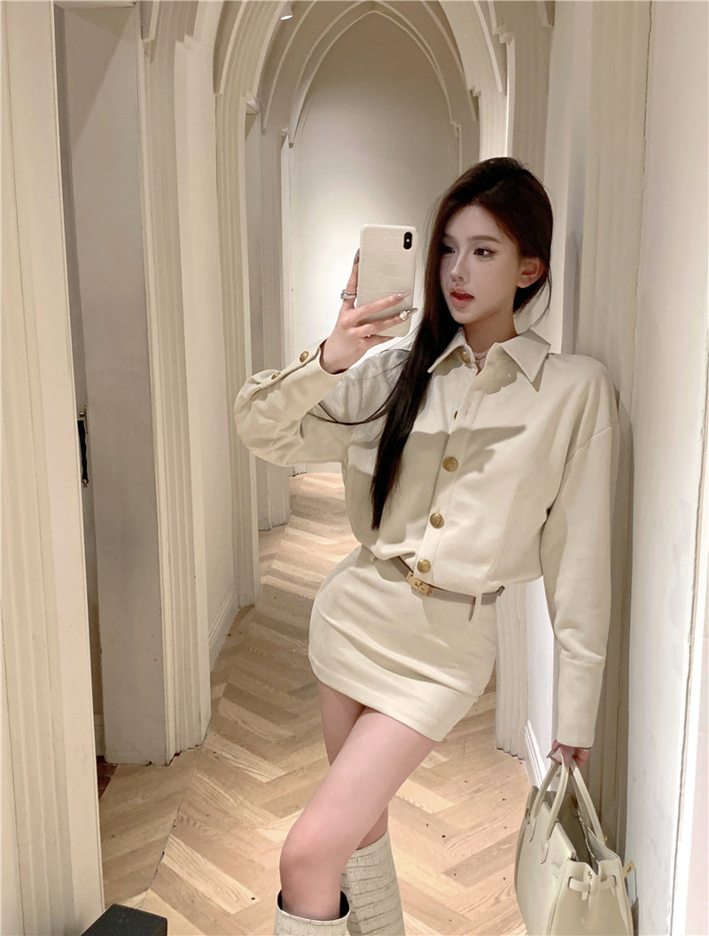 【dress】長袖タイトシャツワンピースG24156