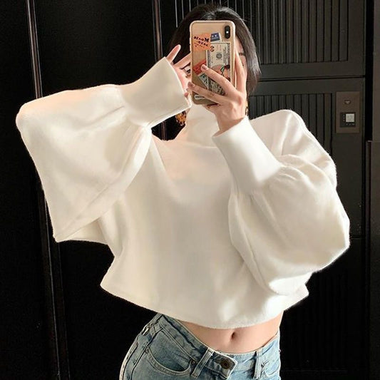 【tops】ゆったり秋冬ハイネックパーカーG24163