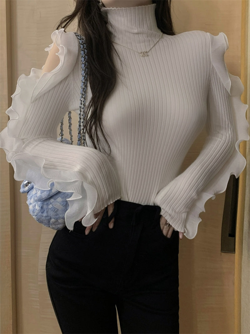 【tops】オープンショルダーニットセーターG24168