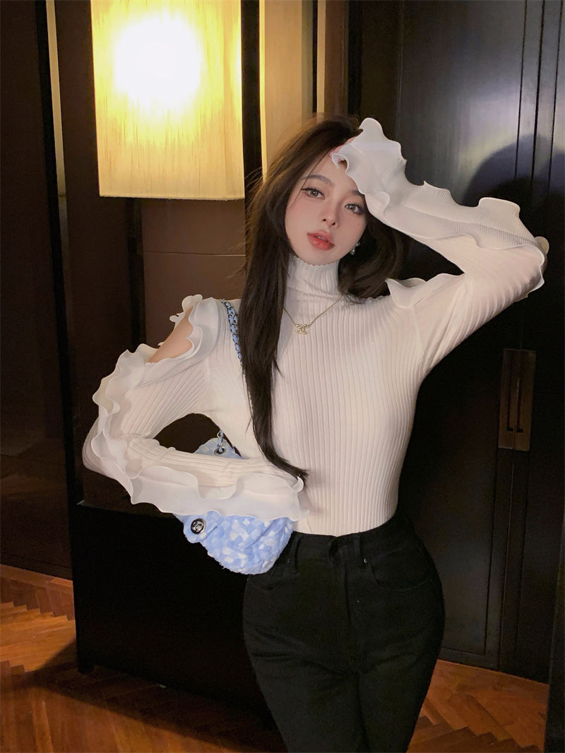 【tops】オープンショルダーニットセーターG24168