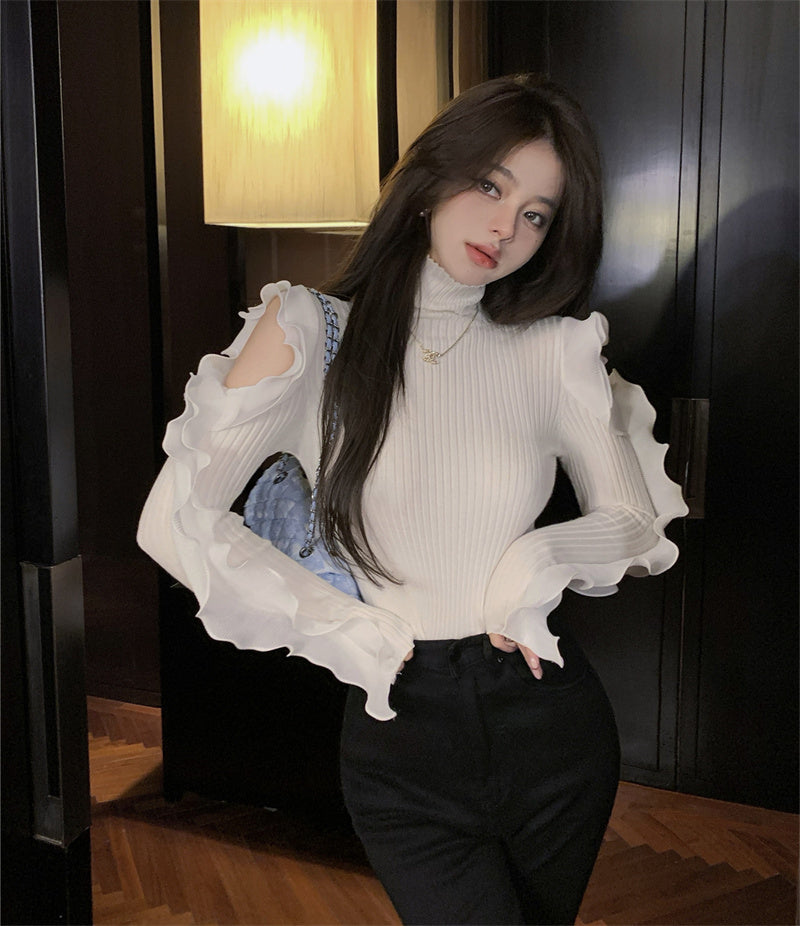 【tops】オープンショルダーニットセーターG24168