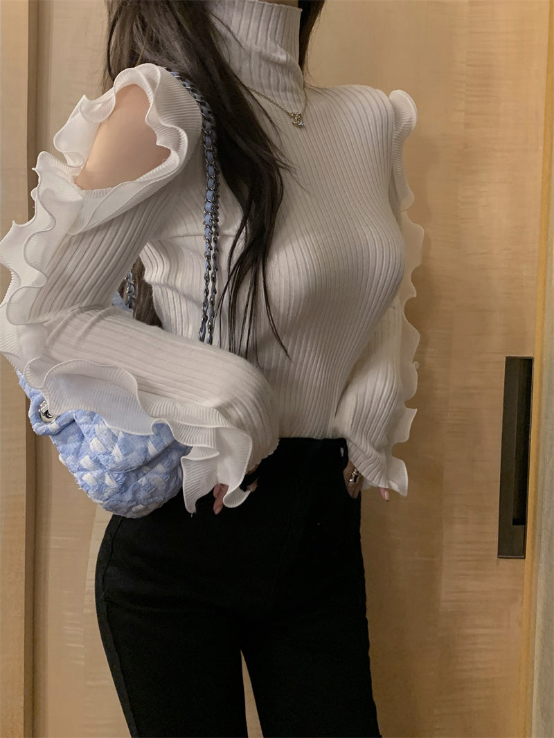 【tops】オープンショルダーニットセーターG24168