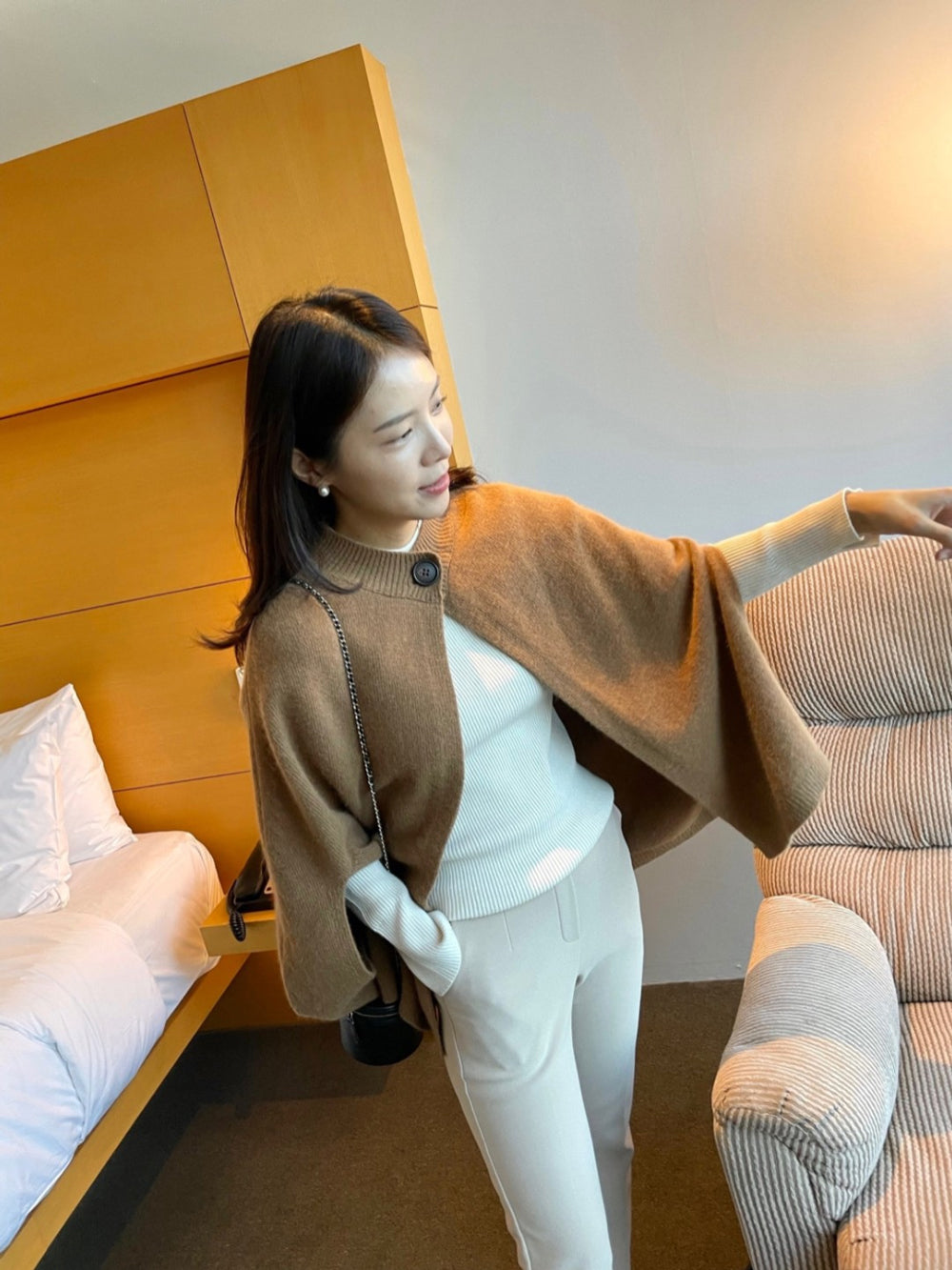 【outer】秋冬ニットケープコートG24177