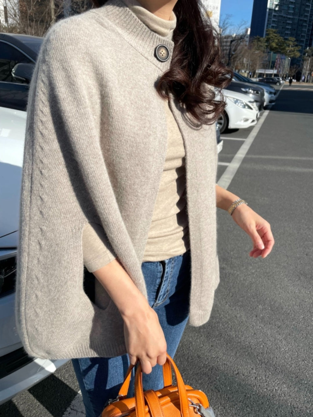 【outer】秋冬ニットケープコートG24177