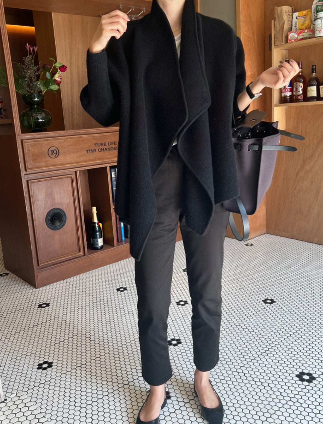 【outer】ゆったりVネック長袖ニットコートG24178