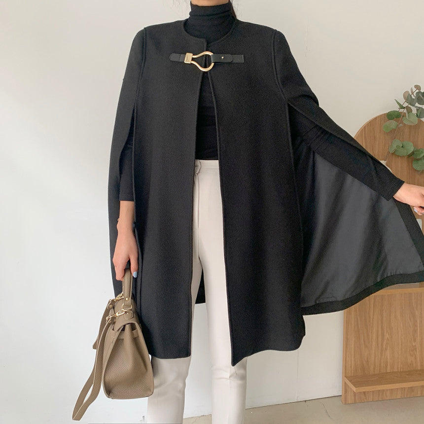 【outer】秋冬ラシャ生地ケープアウターG24180