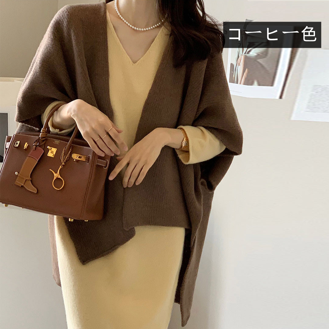 【outer】VネックニットコートG24182