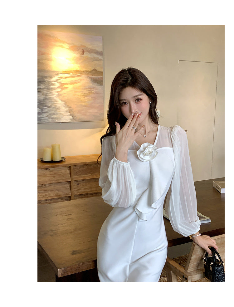 【dress】高級感体型カバーワンピースG24192