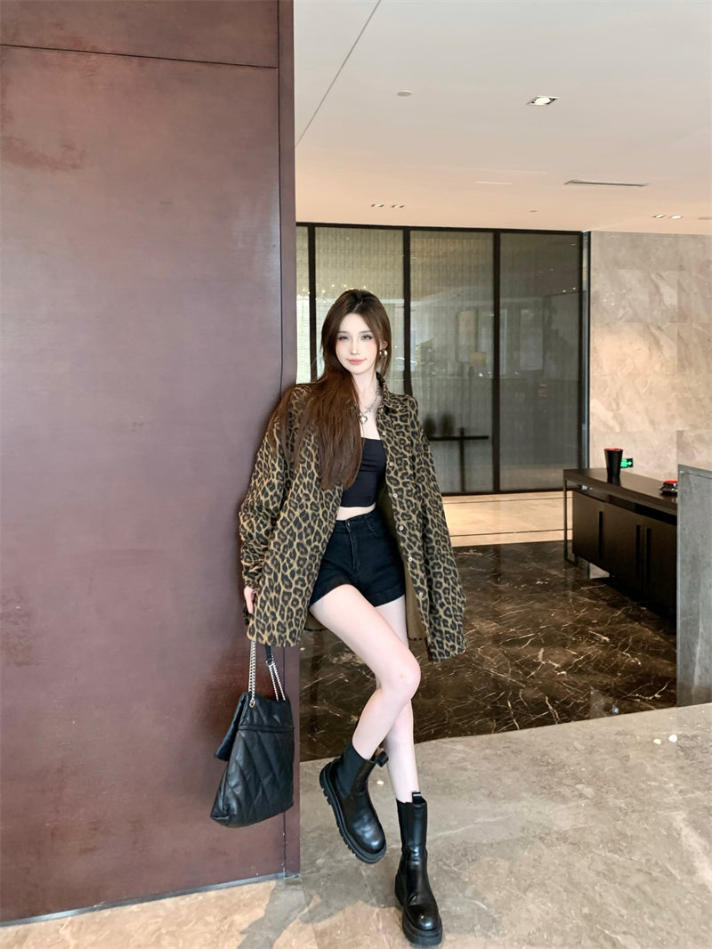 【outer】長袖ヒョウ柄シャツG24205