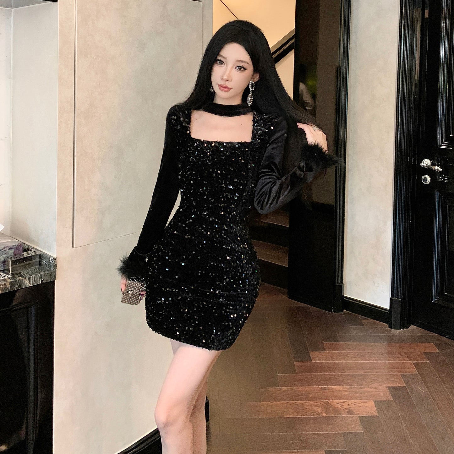 【dress】体型カバーデートワンピースG24215