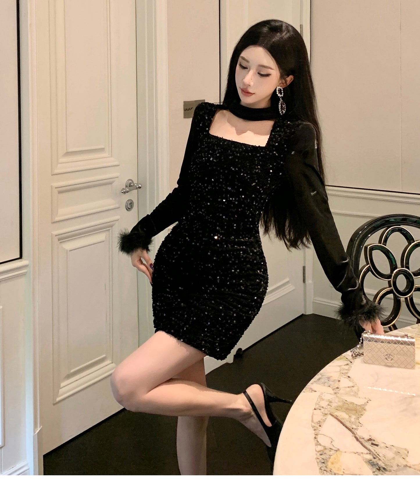 【dress】体型カバーデートワンピースG24215