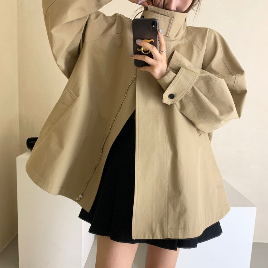 【outer】スタンドネック長袖トレンチコートG24224