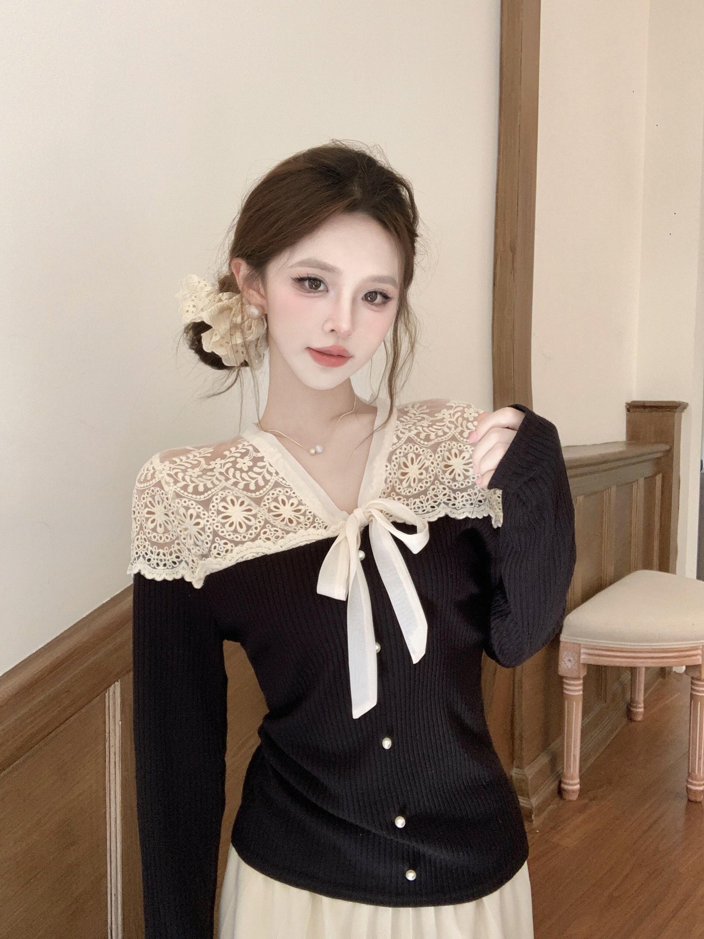 【tops】ニット長袖TシャツG24236