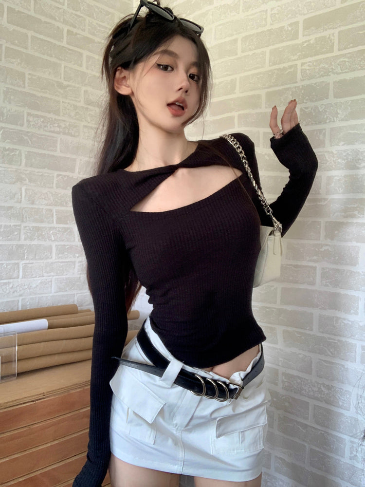 【tops】透かし彫り長袖TシャツG24238