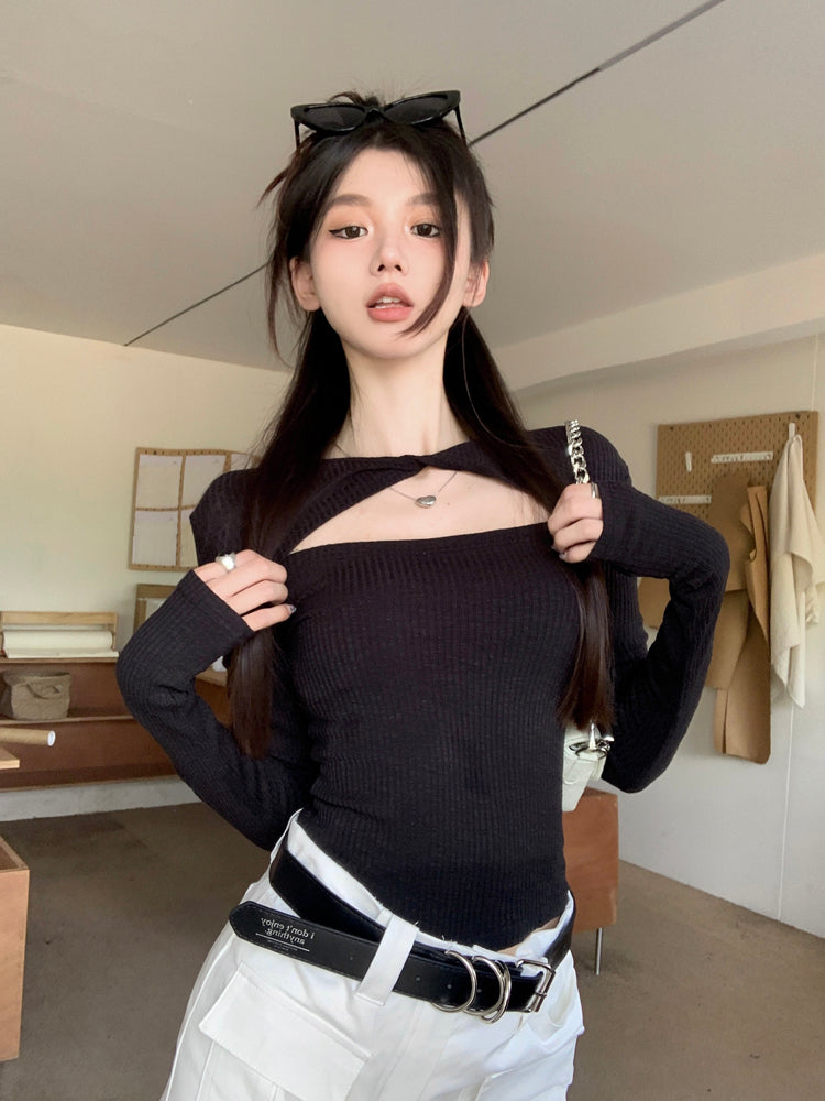 【tops】透かし彫り長袖TシャツG24238