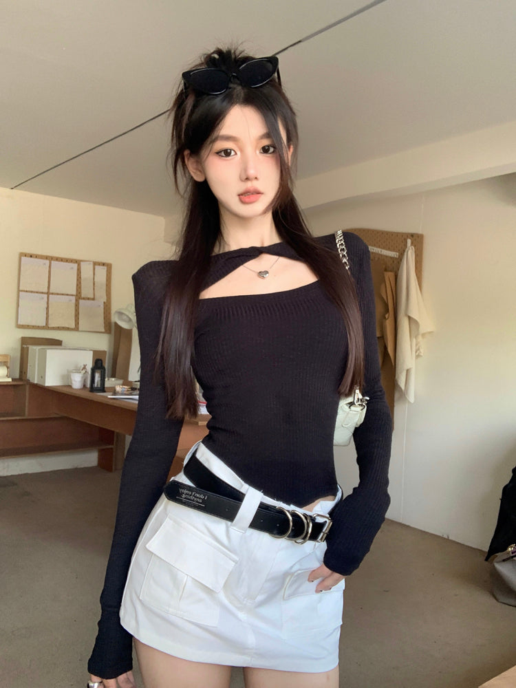 【tops】透かし彫り長袖TシャツG24238